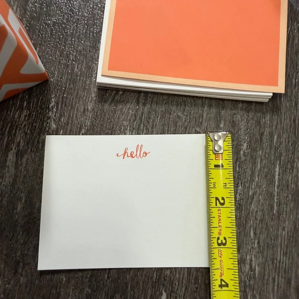 Paper Destiny Note Cards Unisex OS Orange Hello Gilded Edge 21 Count Stationery